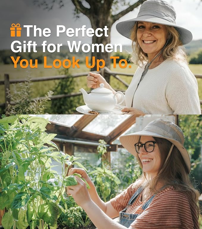 GearTOP Safari Hat for Men Sun Hats for Women UV Protection UPF 50+ Fishing, Gardening, Hiking Hat (22-23 1/2")