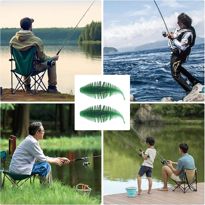 4.15'' Soft Swimbait Fishing Soft Plastic Lures 8pcs/24pcs Double-Color Lure for Bass Fishing Worms for Largemouth Bass
