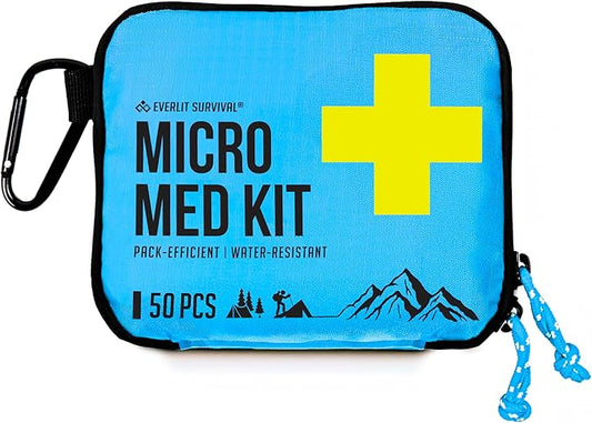 EVERLIT Ultralight Mini First Aid Kit, EDC Medical Kit, Water-Resistant EDC Mini Kit for Hiking, Backpacking, Camping, Cycling (Blue)