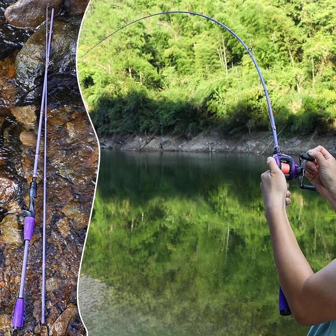 Sougayilang VoidFlare Performance Spinning & Casting Fishing Rod, Lightweight IM6 Graphite with Hook Keeper, EVA Grip