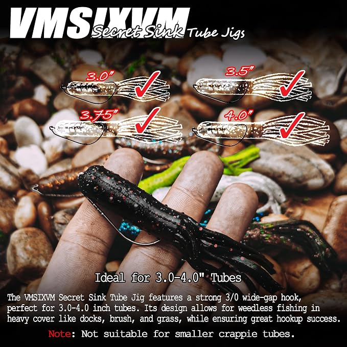 30/20/10 Pcs Tube Jig Heads for Bass Fishing, Tube Bait Worm Hooks rigs for Freshwater Saltwater, 5/16oz, 1/4oz, 3/16oz, 1/8oz