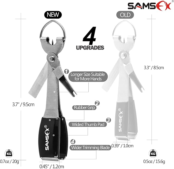 SAMSFX Fishing Knot Tying Tool, Multifunctional Fly Fishing Nippers with Retractor, Fishing Line Knot Tyer, Fast Tie Nail Knots, Tackle Box Accessory