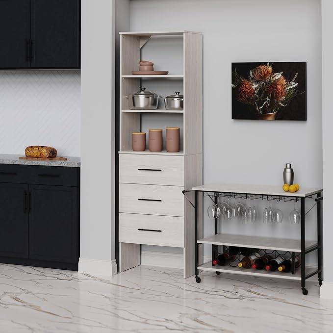 ClosetMaid SuiteSymphony 25-Inch Closet System Tower with (3) Drawers, and (2) Shelves, White Timber