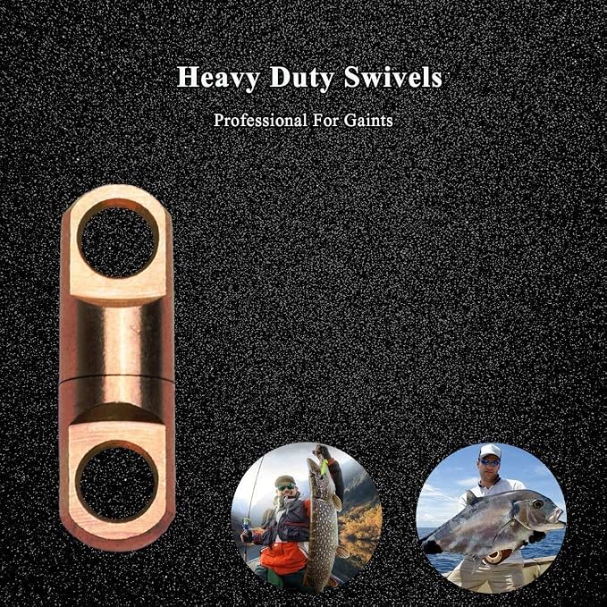 AMYSPORTS High Strength Fishing Bearing Swivels Stainless Fishing Swivel Connectors Copper Barrel Swivels for Saltwater Fishing Freshwater Fishing