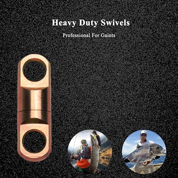 AMYSPORTS High Strength Fishing Bearing Swivels Stainless Fishing Swivel Connectors Copper Barrel Swivels for Saltwater Fishing Freshwater Fishing