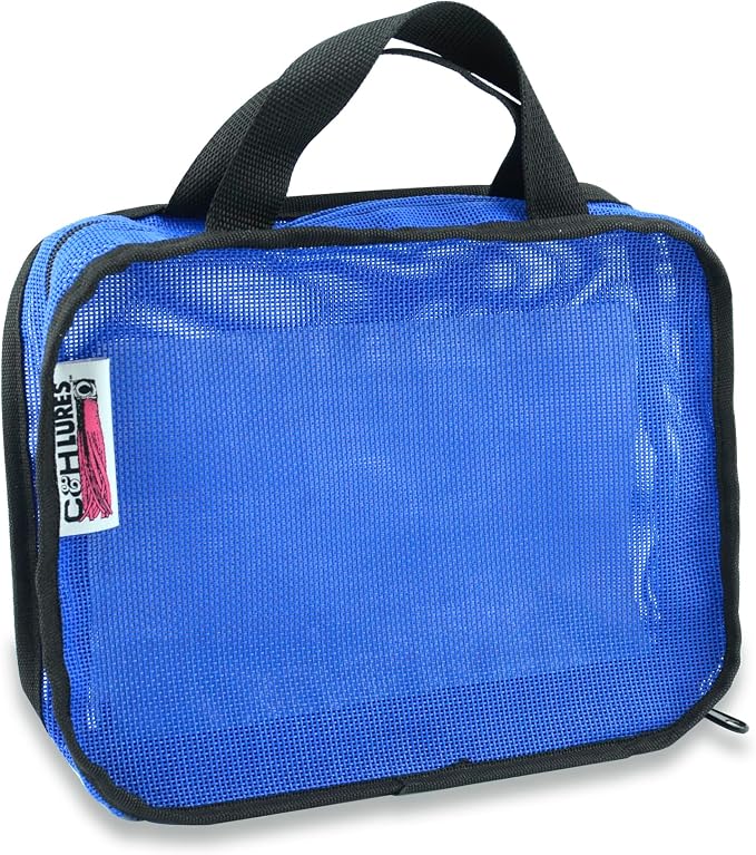 C&H Lures Lure Carry Case, 11 in x 8.75 in x 2.5 in / 28 cm x 22.2 cm x 6.4 cm, 30 Resealable Rig Bags Inside, Blue