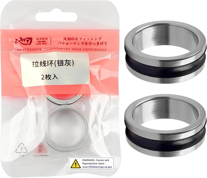 Fishing Line Knot Puller Ring-2 Pack Durable Stainless Steel Line Dragger Tool, Compact Fishing Linne Knot Tightener Convenient Ring Grip for Easier Fresh Salt Water
