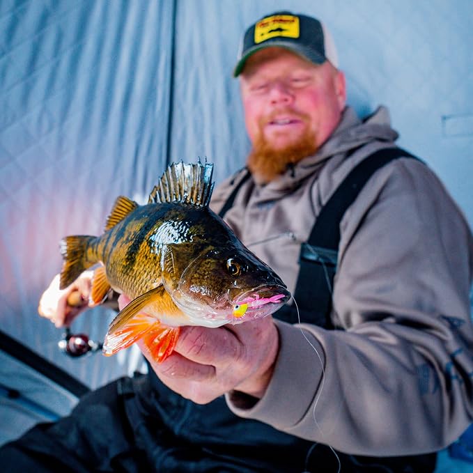 Northland Fishing Tackle Impulse Rigged Tungsten Bloodworm Jig for Ice Fishing Panfish, Assorted Sizes and Colors