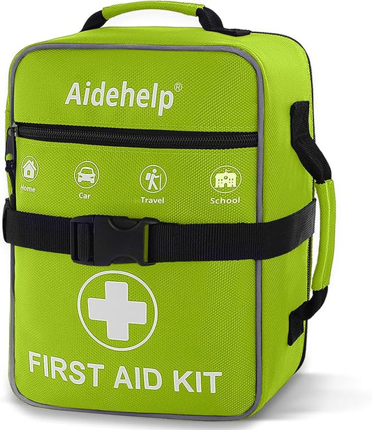 520 Pieces Premium First Aid Kit - Large Emergency Medical Kit for Survival, Car, Home, Travel, Camping, Backpack, Hiking, School (Green)