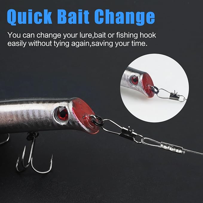 Fishing Leaders Saltwater Tackle Rig Surf Fishing Rigs with Swivel Snaps High Strength Wire Leader Bottom Rigs Fishing Gear Equipment for Lures Bait Hooks