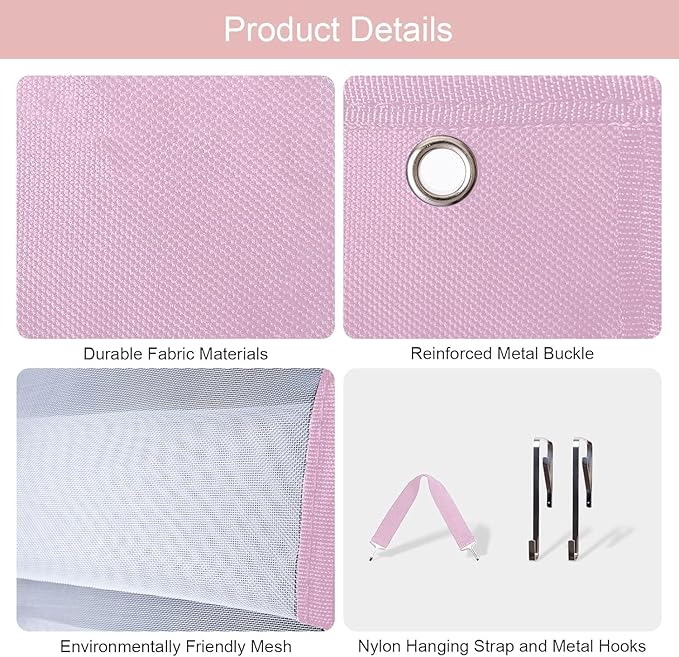 Legging Organizer Storage, Shirt Organizer, Foldable Hanging Closet Organizer Storage with 26 Roll Independent Compartments for Yoga Pants, Tank Top, Towel, Underwear (Pink)