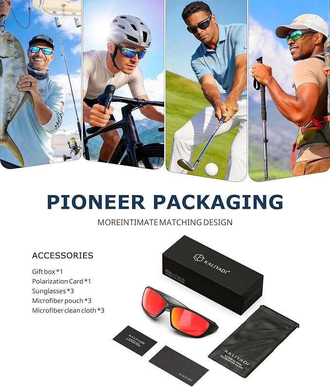 KALIYADI Polarized-Sunglasses-Men Sports Mens-Sunglasses Women: Sun Glasses with UV400 Protection for Cycling Fishing Running
