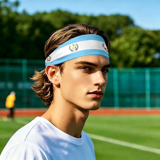 Flag Headbands for Men Women, Moisture Wicking Sweatband Breathable Sports Headwrap, Non-Slip Stretchy Fitness Hair Band