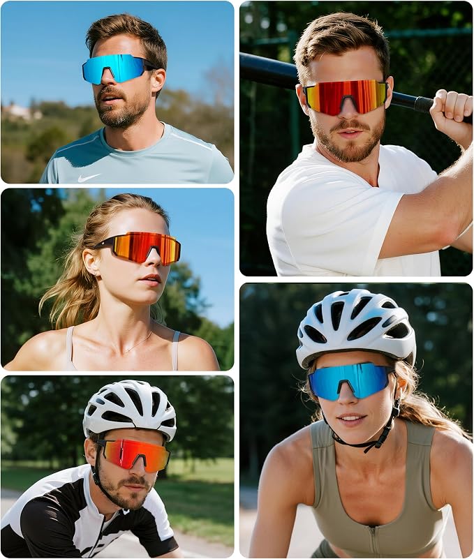 STORYCOAST Polarized Sports Sunglasses for Men Women,Driving Fishing Cycling Mountain Bike Sunglasses UV400 Protection