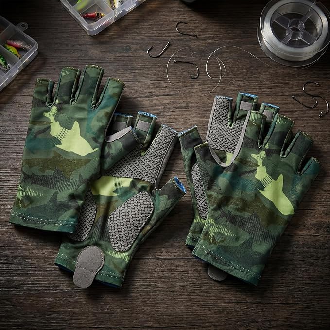 4 Pairs Half-Finger Fishing Gloves, UPF 50+ Breathable, Quick-Drying Sun Protection for Men & Women Anti-Slip for Fishing, Cycling