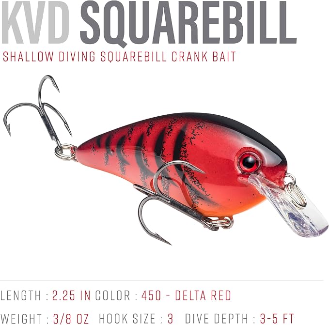Strike King KVD 1.5 Hard Knock Fishing Lure, 3/8 oz, 3D Lifelike Eyes