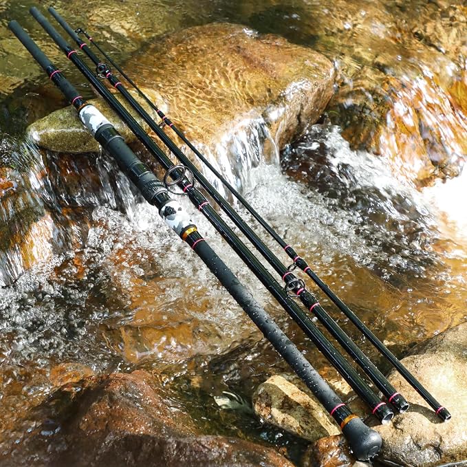 Sougayilang Surf Fishing Rod Portable Travel MH/H Surf Spinning Rod 4 Piece Carbon Fiber Saltwater Fishing Rod 10'/11'/12'/15'