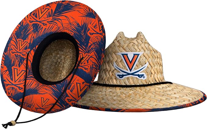 FOCO Men's NCAA College Team Logo Floral Straw Sun Hat