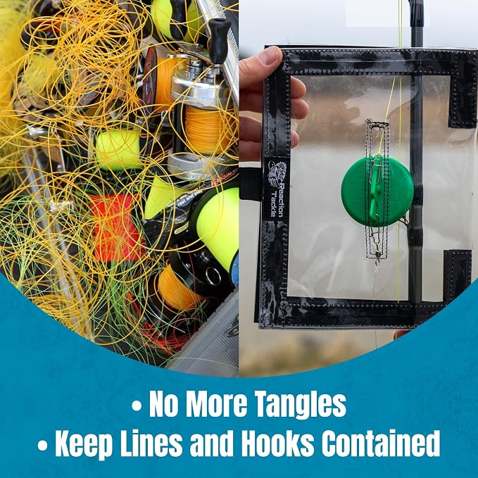 Reaction Tackle Fishing Lure Wraps or Lure Covers, Clear Fishing Hook Covers to Keep Hooks Safe, PVC Keeper in 2 Sizes 5 Packs or 10 Packs