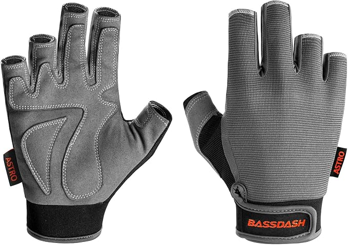 BASSDASH Astro Fishing Gloves Men’s Women’s Fingerless Gloves for Game Fishing Kayaking Paddling Sailing MTB