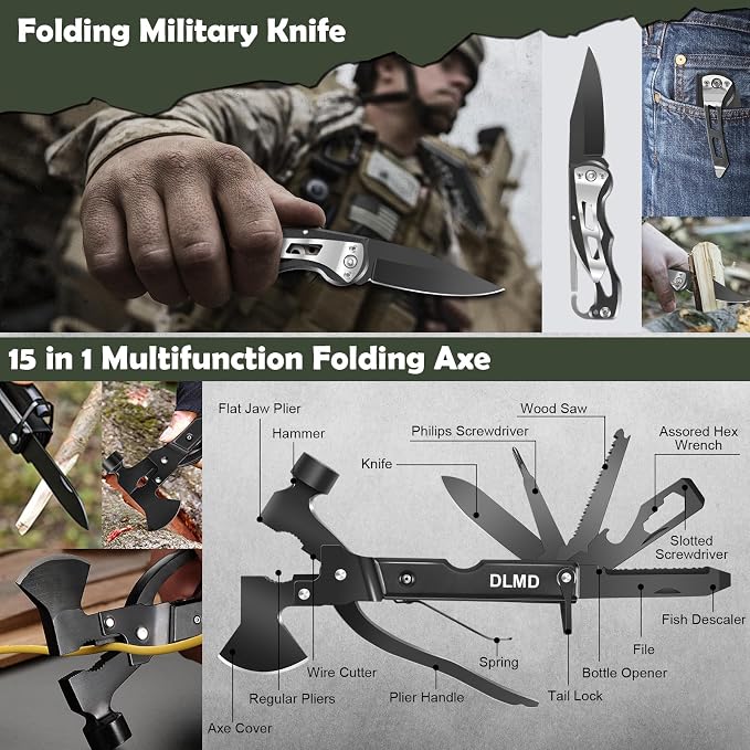 320 PCS Survival Kits First Aid Kit, Gifts for Men Fathers Day Him Dad, Survival Gear and Equipment with Tactical Molle Pouch for Car Camping Hiking Outdoor Adventure Earthquake Home Office