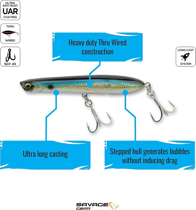 Savage Gear Panic Pencil Popper Fishing Hard Bait