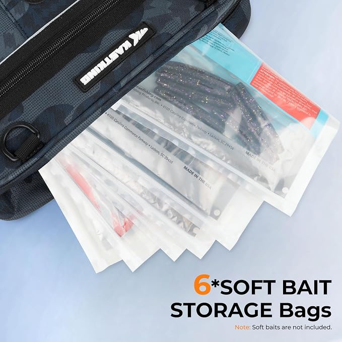 KastKing BaitSpace Waist Bag – Waterproof Tackle Storage Bag With Adjustable Belt, Fishing Fanny Pack for Men, Soft Bait Organizer, 3600 Utility Box, Rod Holder, Nylon