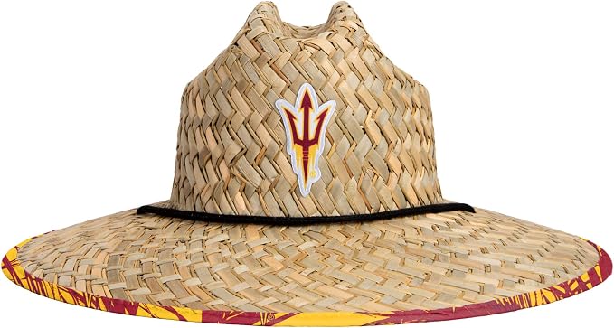 FOCO Men's NCAA College Team Logo Floral Straw Sun Hat