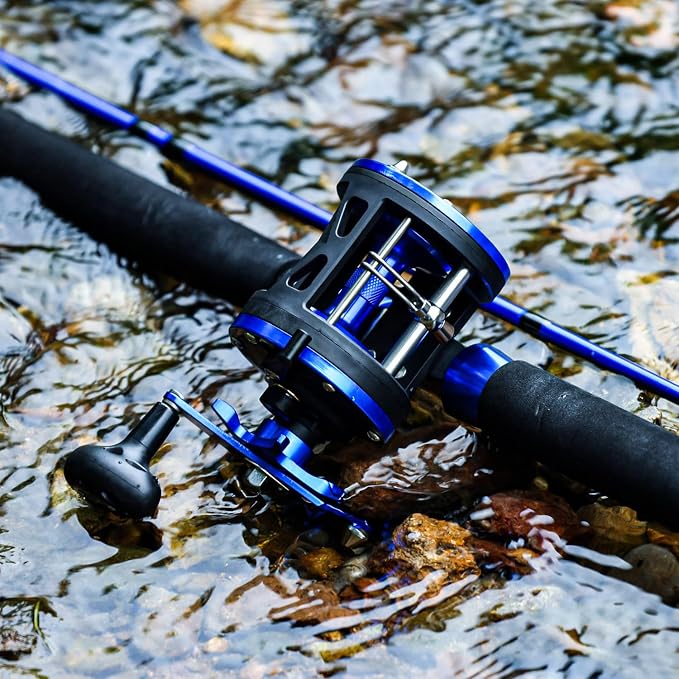 Sougayilang Trolling Reel & Conventional Fishing Reel - Saltwater Level Wind Reel with Smooth Drag, Heavy Duty Boat & Ocean Fishing Reel for Sea Bass, Grouper, Salmon
