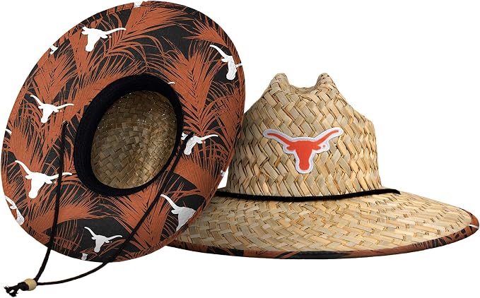 FOCO Men's NCAA College Team Logo Floral Straw Sun Hat