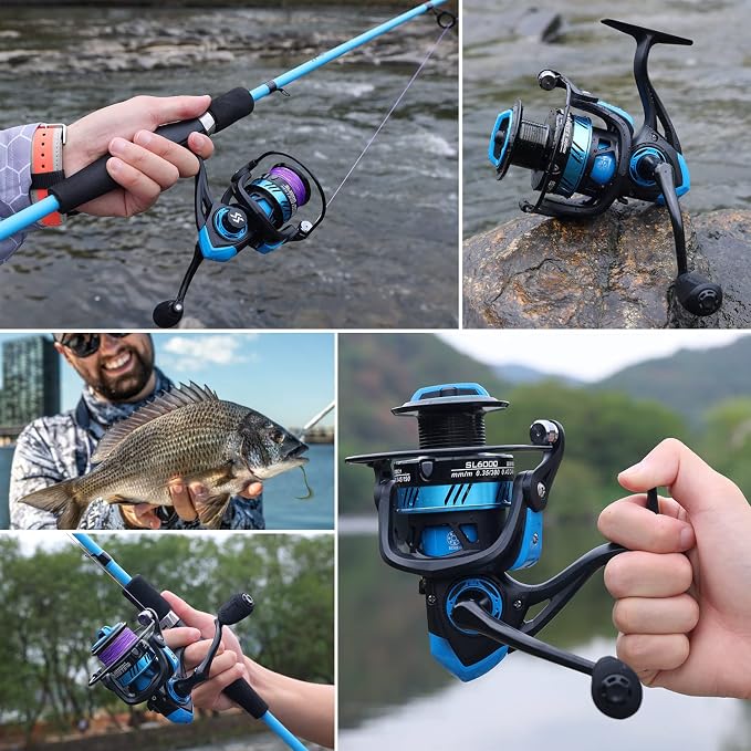 Sougayilang Fishing Reel, Ultralight Spinning Reel with Aluminum Spool, 5.2:1 High Speed Spinning Fishing Reel, 1000-6000 Series for Freshwater
