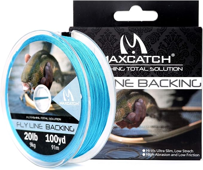 M MAXIMUMCATCH Maxcatch Braided Fly Line Backing for Fly Fishing 20/30lb(White, Yellow, Orange, Black&White, Black&Yellow, Blue, Pink, Green, Purple)
