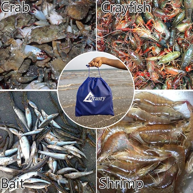 Drasry Crab Trap Bait Lobster Crawfish Shrimp Portable Folded Cast Net Magic Collapsible Fishing Traps Nets Accessories for Blue Crabs