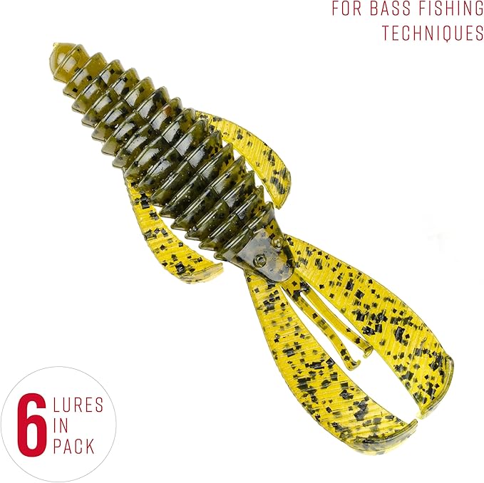Strike King Rage Bug Fishing Lure, Soft Plastic Grub, Unique Design, Subtle Action