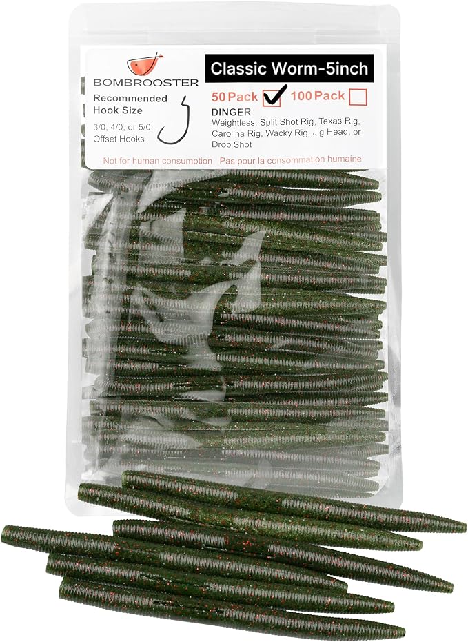 30/50/78/100Pcs Senko Worms Kit – 4"/5" Soft Plastic Fishing Lures with Salt Impregnation for Bass Fishing