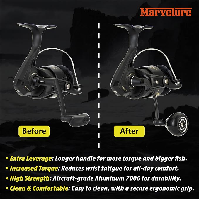 Locked-Type Power Handle (Hexagon Shaft) Compatible for Penn Wrath I II 2500-4000 Spinning Fishing Reel (Not for 5000-8000 Thread)