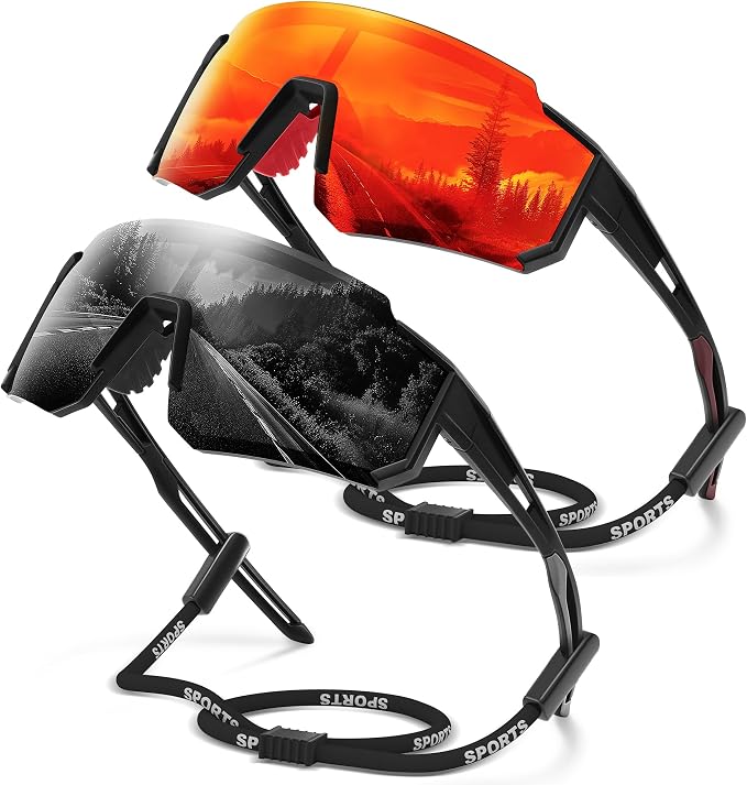 Polarized Sports Sunglasses for Men and Women,Fishing Cycling Mountain Bike Baseball Sunglasses with UV Protection