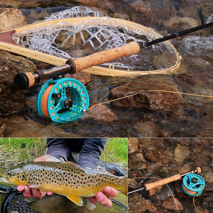 Sougayilang 5/6 Weight 9ft Fly Rod, 4-Piece Graphite Rod, Die Cast Aluminum Reel, Carrying Case, Fly Box & Fishing Flies Combo Starter Kit