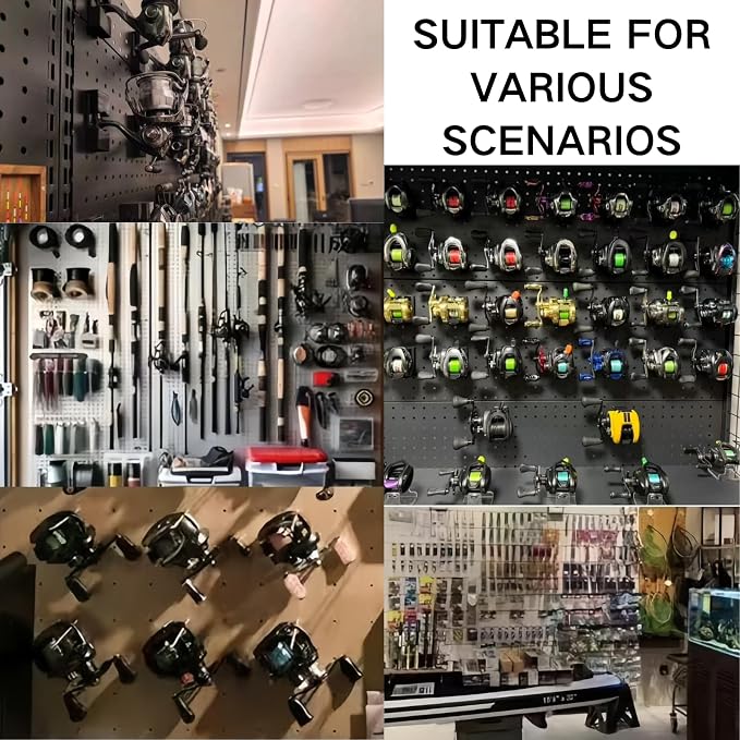 4 Pieces Fishing Reel Display Holder, Fishing Reel Wall Mount Rack, Display Stand Fishing Reel, Fish Gear Equipment Organization Storage Rack