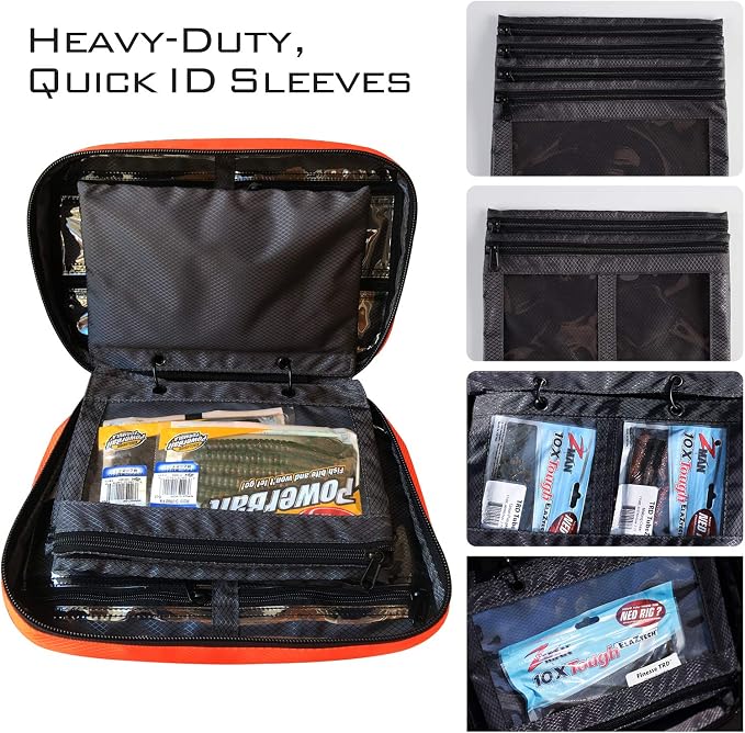 KastKing Signature Lure Bag Utility Binder Tackle Bag - Fishing Gear, Self-Healing Zippers & Padded Handle Design