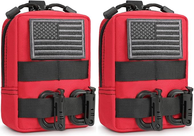 FRTKK 2 Pack Molle Pouches - Tactical Compact Water-Resistant EDC Pouch Bag Small Utility Pouch