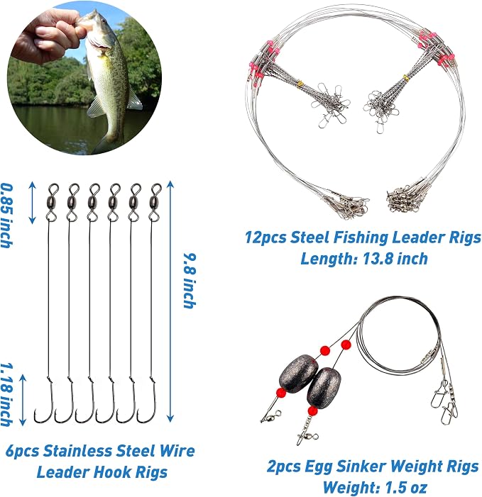 Saltwater Fishing Gear, 180pcs Saltwater Surf Fishing Tackle Kit Saltwater Fishing Lures Fish Finder Rigs Pompano Rig Pyramid Sinker Spoons Fishing Hooks Leaders Swivel Bobbers Various Accessories