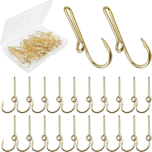 Fishing Hook Hat Pins,10pcs/20pcs Pins for Fishing Hat Hook Clip,Tie Clips for Hat Clasp Fashion Trend Hat Decoration Gold&Black