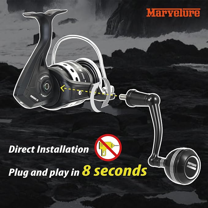 Foldable Power Handle for Penn Pursuit III IV, Battle III IV DX, Conflict I Spinning Fishing Reel Replacement Handle