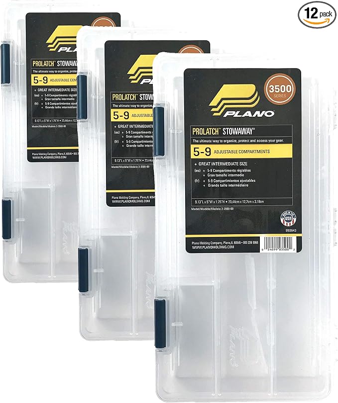 Plano Tackle Boxes, Prolatch Stowaway Tackle Utility Boxes, Fishing Tackles Storage, blue (Pack of 12)