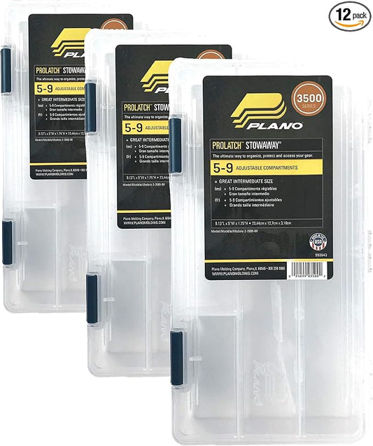 Plano Tackle Boxes, Prolatch Stowaway Tackle Utility Boxes, Fishing Tackles Storage, blue (Pack of 12)