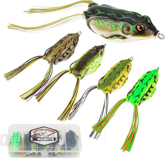 Soft Frog Lures, Topwater Swimbaits for Bass Fishing, Realistic PVC Design, Weedless Hooks, Perfect for Freshwater & Saltwater, Effective Fishing Lures for Pike & Snakehead