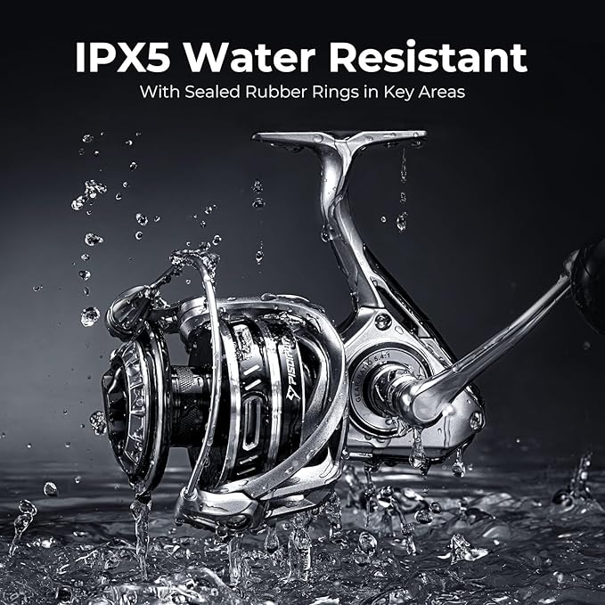 Piscifun NautiX Spinning Reel, Aluminum Spinning Fishing Reel, CNC Aluminum Gear, 33LBs Max Drag, 8+1 Sealed BB, 6.0:1/5.4:1 Gear Ratio, Smooth Powerful Freshwater Saltwater Reel