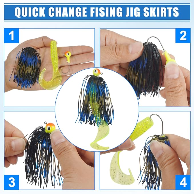 Silicone Jig Skirts Spinnerbait Skirts 50 Strands Bass Fishing Lure Skirts Replacement for DIY Spinner Baits Buzzbaits Squid Jig Accessories