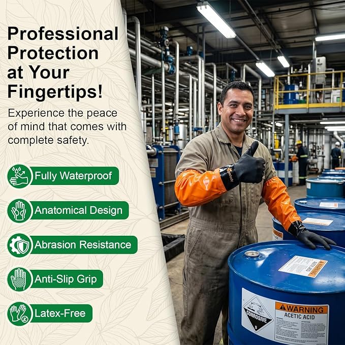 Gastody™ - Chemical Resistant Gloves, Reusable,Heavy Duty Safety Work Gloves,Resist Acid,Oil,Alkali - S-M-L-XL-XXL Size